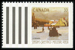 W. Brymner, Champ-de-Mars, Winter - HF Canada Postage Stamp | Christmas, Winter Landscapes
