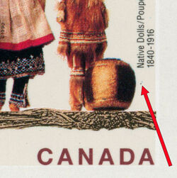Native Dolls, 1840-1916 - Dripping Barrel - Black and Blue Spots Canada Postage Stamp | Dolls