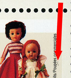 Commercial Dolls, 1940-1960 - Line Under Pe Of Poupees Canada Postage Stamp | Dolls
