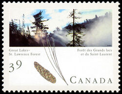 Great Lakes - St. Lawrence Forest - Peterborough Paper Canada Postage Stamp | Canadian Forests