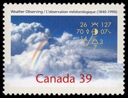 Weather Observing, 1840-1990 - From Pane Column 1 Canada Postage Stamp