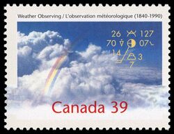 Weather Observing, 1840-1990 - From Pane Column 5 Canada Postage Stamp