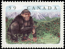 The Sasquatch - Perf 12.5 X 12.0 Canada Postage Stamp | Folklore, Legendary Creatures