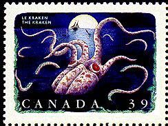 The Kraken - Perf 12.5 X 12.0 Canada Postage Stamp | Folklore, Legendary Creatures