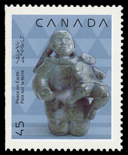 Mother And Child - Booklet Single Canada Postage Stamp | Christmas, Native Nativity