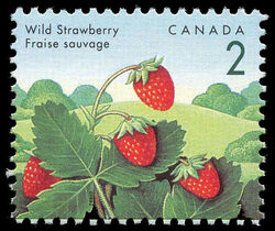 Wild Strawberry - Snake In Bush Canada Postage Stamp | Edible Berries