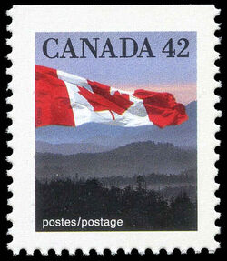 The Flag Over Hills - Booklet Single Canada Postage Stamp | Canadian Flag
