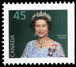 Queen Elizabeth II - Turquoise - Booklet Single - Peterborough Paper Canada Postage Stamp | Queen Elizabeth