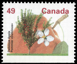 Delicious Apple - Booklet Single - Harrison Paper - Perf 13.1 Canada Postage Stamp | Fruit Trees