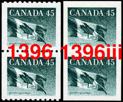 The Flag - Blue - Imperforate Pair - DF Canada Postage Stamp | Canadian Flag