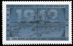 U-Boats Offshore - Dull Canada Postage Stamp | The Second World War, 1942, Dark Days Indeed