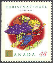 La Befana - Booklet Single Canada Postage Stamp | Christmas, Christmas Personages