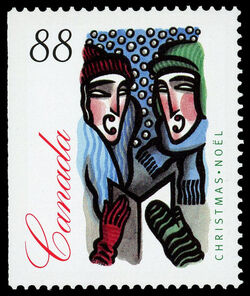 People Carolling Outdoors - Booklet Single Canada Postage Stamp | Christmas