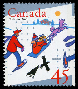 Christmas In The Yukon Territory - Booklet Single Canada Postage Stamp | Christmas, UNICEF