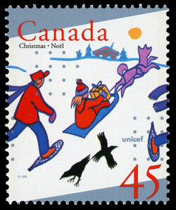 Christmas In The Yukon Territory - LF Canada Postage Stamp | Christmas, UNICEF