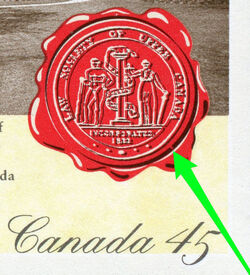 Law Society Of Upper Canada, 1797-1997 - Nick In Outer Ring Of Wax Impression Canada Postage Stamp