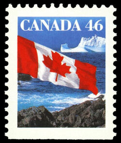 Flag Over Iceberg - Booklet Single Canada Postage Stamp | Canadian Flag