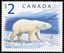 Polar Bear - Coated TRC Paper Canada Postage Stamp | Canadian Wildlife