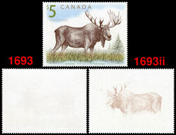 Moose - Offset Of Brown Moose On Gum Side Canada Postage Stamp | Canadian Wildlife