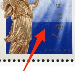 Angel Of The Last Judgement - Baroque Sculpture - Blue - Booklet Single - Perf 13.1 - Missing Sunbeam Canada Postage Stamp | Christmas, Angels