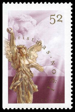 Adoring Angel - Baroque Sculpture - Purple - Booklet Single - Perf 13.1 X 13.6 Canada Postage Stamp | Christmas, Angels