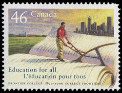 Frontier College, 1899-1999, Education For All - Tag Type 2 Canada Postage Stamp