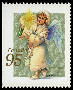 Angel With A Festive Star - Booklet Single Canada Postage Stamp | Christmas, Victorian Angels