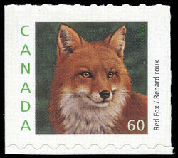 Red Fox - Booklet Single - NF - Peak At Upper Left Canada Postage Stamp | Canadian Animals
