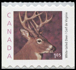 White-tailed Deer - Booklet Single - Speckled LF Canada Postage Stamp | Canadian Animals
