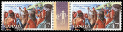 The Great Peace Of Montreal, 1701-2001 - Horizontal Pair - Gutter Between Canada Postage Stamp