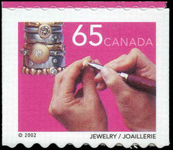 Jewelry - Valley At Upper Left - Coloured Tips At Top Only Canada Postage Stamp | Traditional Trades