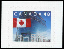 Flag Over Canada Post Head Office - Quarterly Pack Die Cut Canada Postage Stamp | Canadian Flag