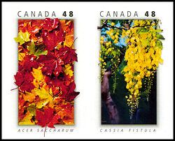 Cassia Fistula - Imperforate Pair Canada Postage Stamp | National Emblems