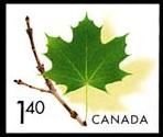 Green Maple Leaf - Imperforate - Visible Tagging Canada Postage Stamp