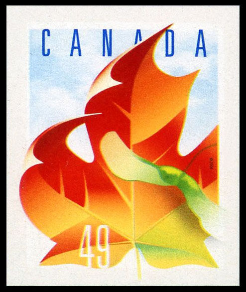 Maple Leaf - Reprint - Lighter Blue - Canada Postage Stamp