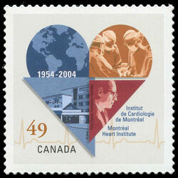 Montreal Heart Institute, 1954-2004, Paul David, Founder - Quarterly Pack Die Cut Canada Postage Stamp