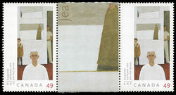 Self-Portrait, 1974, Jean Paul Lemieux - Pair - Gutter Between Canada Postage Stamp | Art Canada