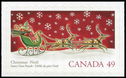 Santa Claus In A Sled - Quarterly Pack Die Cut Canada Postage Stamp | Christmas : Santa Claus parade