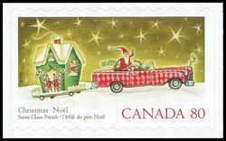 Santa Claus In A Cadillac - Quarterly Pack Die Cut Canada Postage Stamp | Christmas : Santa Claus parade