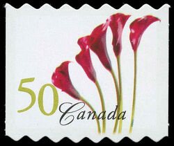 Red Calla Lily - Quarterly Pack Die Cut - Perf 6.45-7.05 Canada Postage Stamp | Flowers