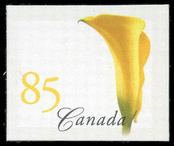 Yellow Calla Lily - Imperforate - 4mm Tagging - TRC Paper Canada Postage Stamp | Flowers