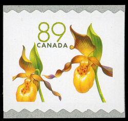 Yellow Lady's Slipper - Cypripedium Calceolus - Compound Die Cut 7.20-7.50 On One Edge Only Canada Postage Stamp | Flowers