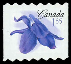 Little Larkspur - Vertical Imperforate - Die Cut To Shape From Quarterly Pack Canada Postage Stamp | Flowers