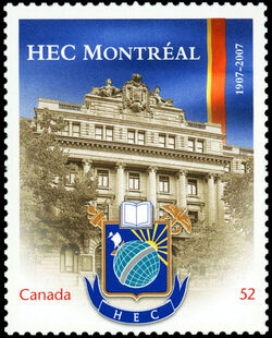 HEC Montreal - 1907-2007 - Quarterly Pack Die Cut Canada Postage Stamp | Canadian Universities