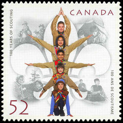 100 Years Of Scouting - Quarterly Pack Die Cut Canada Postage Stamp