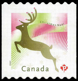 Reindeer - Quarterly Pack Die Cut Canada Postage Stamp | Christmas