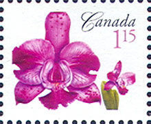 Laeliocattleya Memoria Evelyn Light - WA Canada Postage Stamp | Flowers
