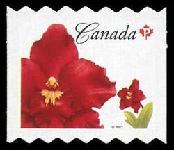 Odontioda Island Red - Quarterly Pack Die Cut Canada Postage Stamp | Flowers
