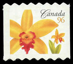 Potinara Janet Elizabeth Fire Dancer - Quarterly Pack Die Cut Canada Postage Stamp | Flowers