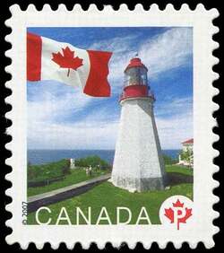 Pachena Point, British Columbia - House At Right - Quarterly Pack Die Cut Canada Postage Stamp | Flag, Lighthouses